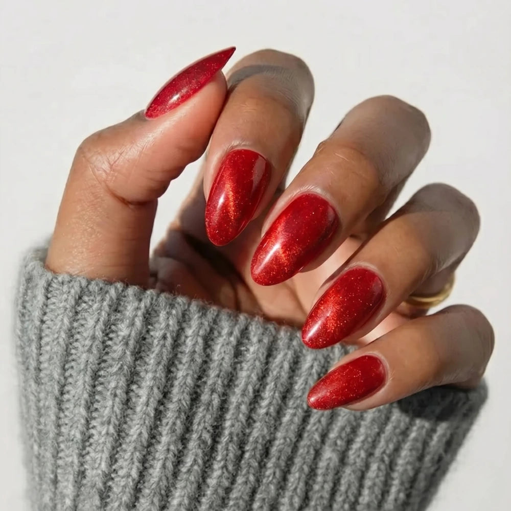Bright Crimson Gel Nail Strips Kit