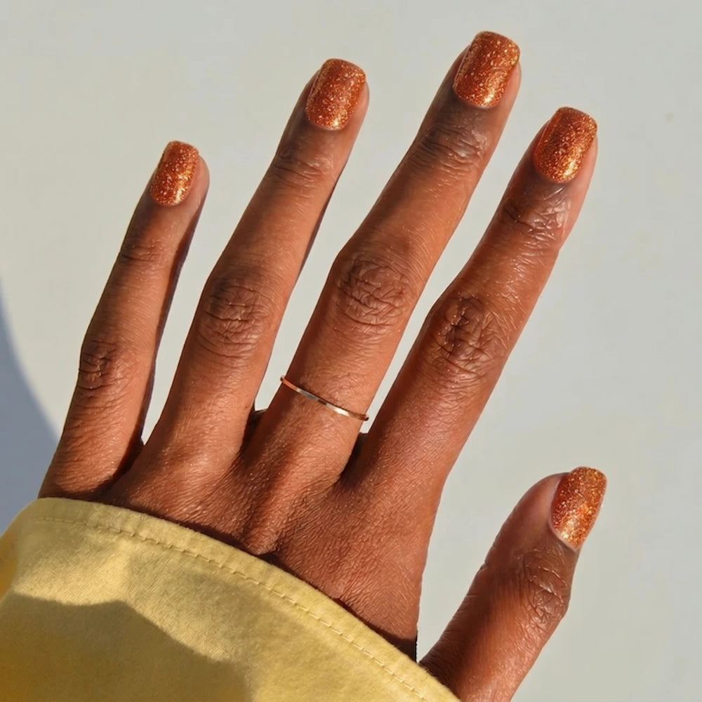 Burnt Orange Glitter Gel Nail Strips Kit