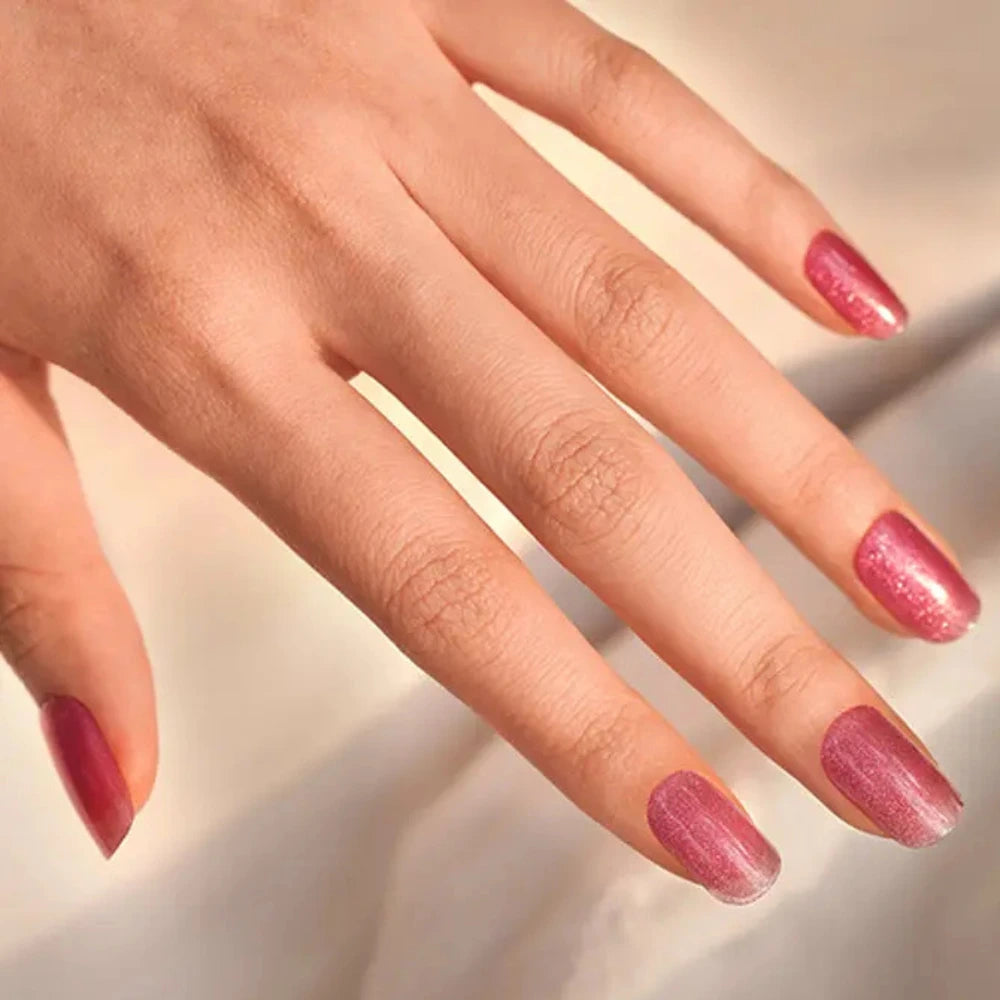 Glitter Pink Gel Nail Strips Kit