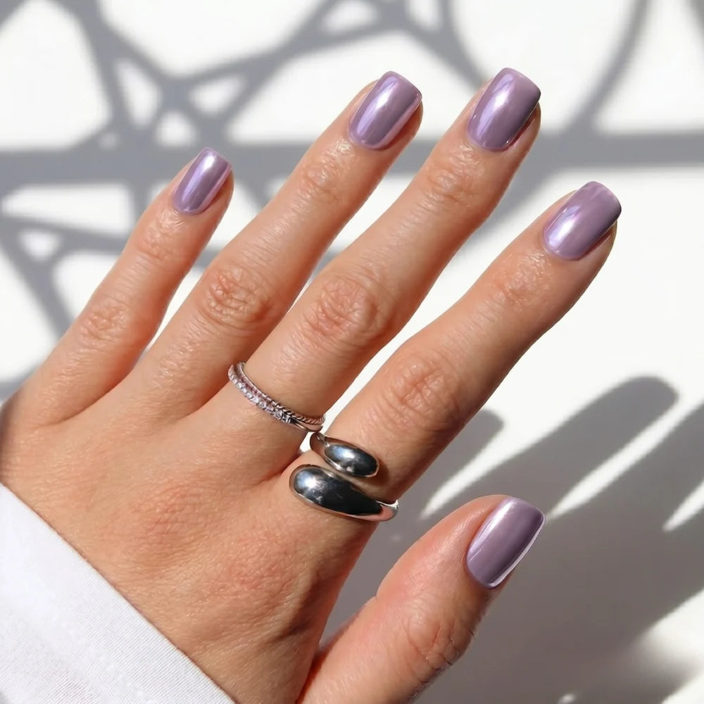 Lavender Chrome Gel Nail Strips Kit