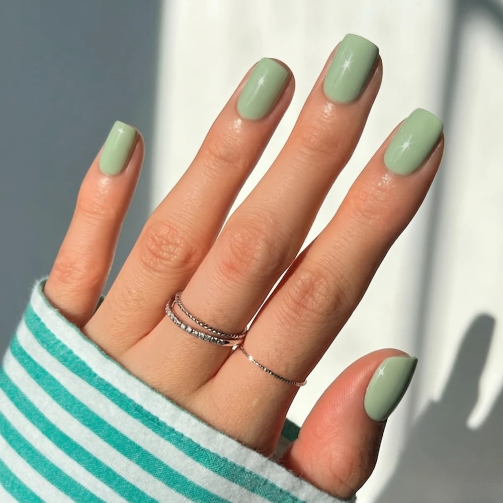 Pastel Green Gel Nail Strips Kit