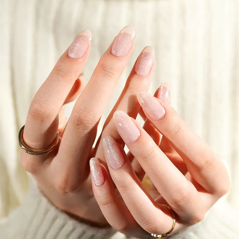 Pink Cat-Eye Gel Nail Strips Kit