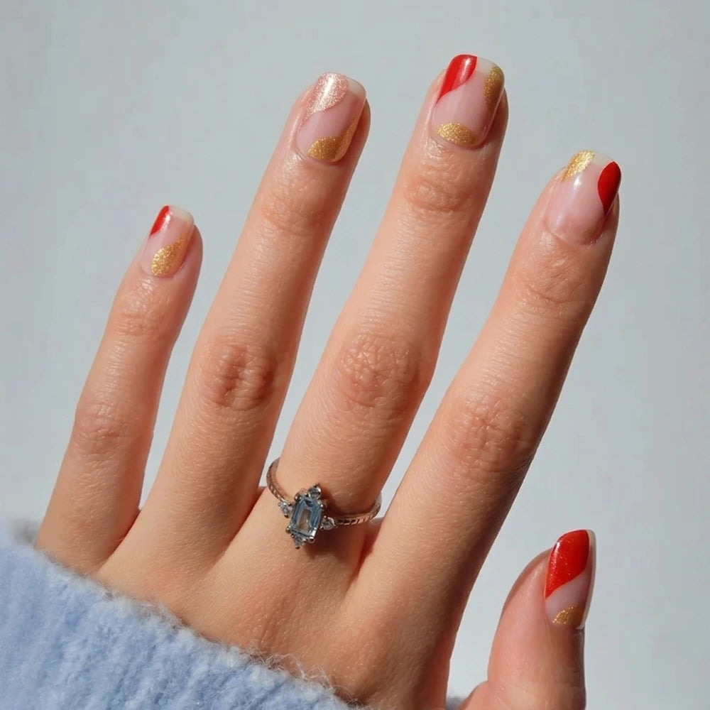 Ruby Swirl Gel Nail Strips Kit