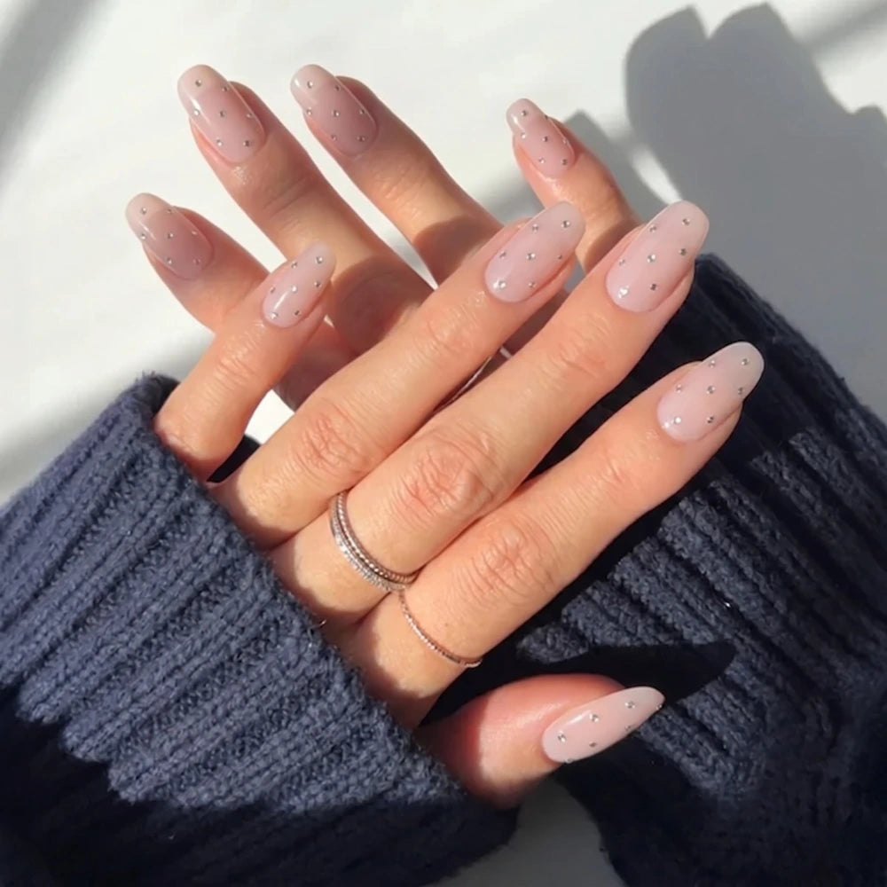 Soft Pink Sparkle Gel Nail Strips Kit