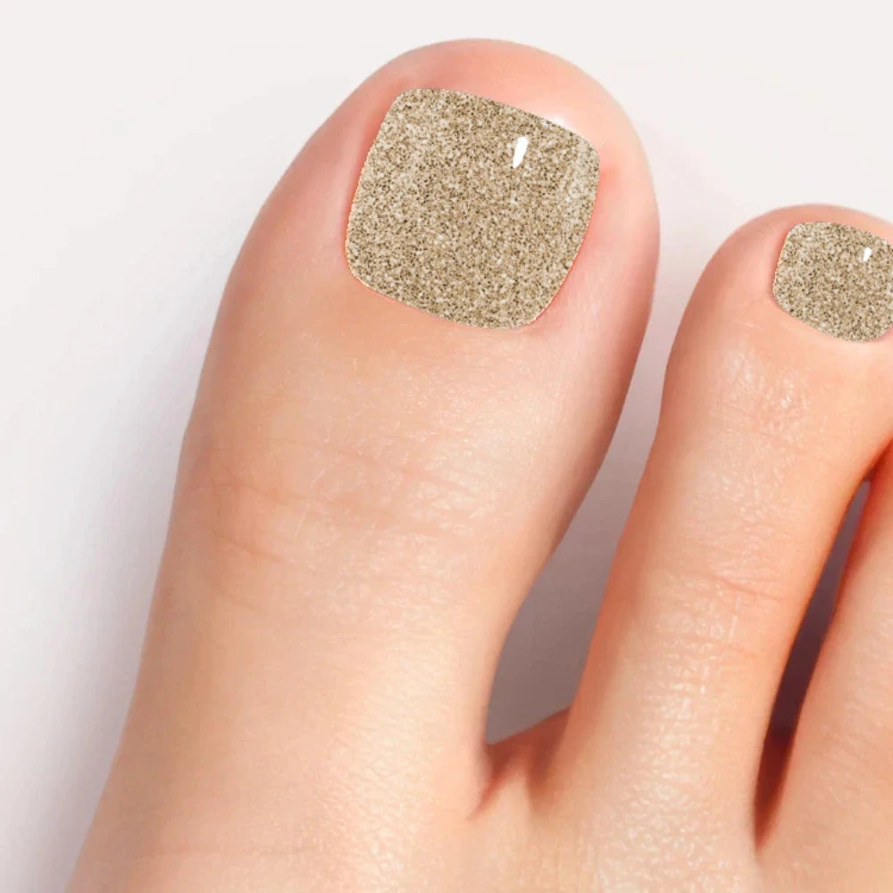 Sparkly Gold Gel Pedicure Strips Kit