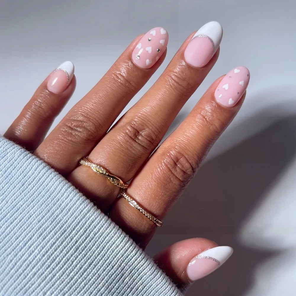 Sweet Sparkle French Gel Nail Strips Kit