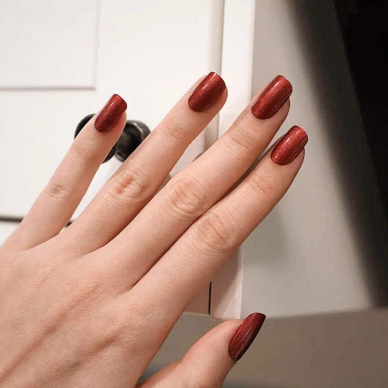 Glittery Burgundy Gel Nail Strips Kit