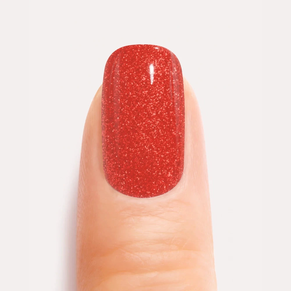 Glittery Red Gel Nail Strips Kit