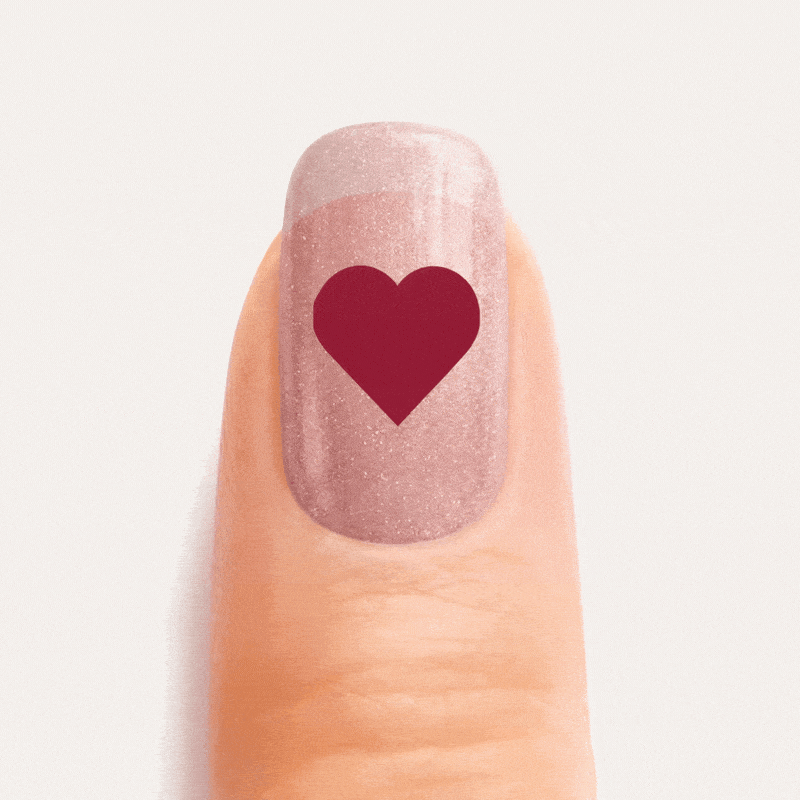 Glitter Pop Heart Gel Nail Strips Kit