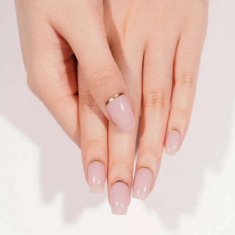 Gold Cuff Blush Gel Nail Strips Kit