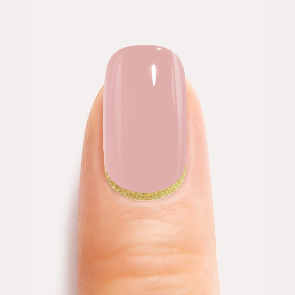 Gold Cuff Blush Gel Nail Strips Kit