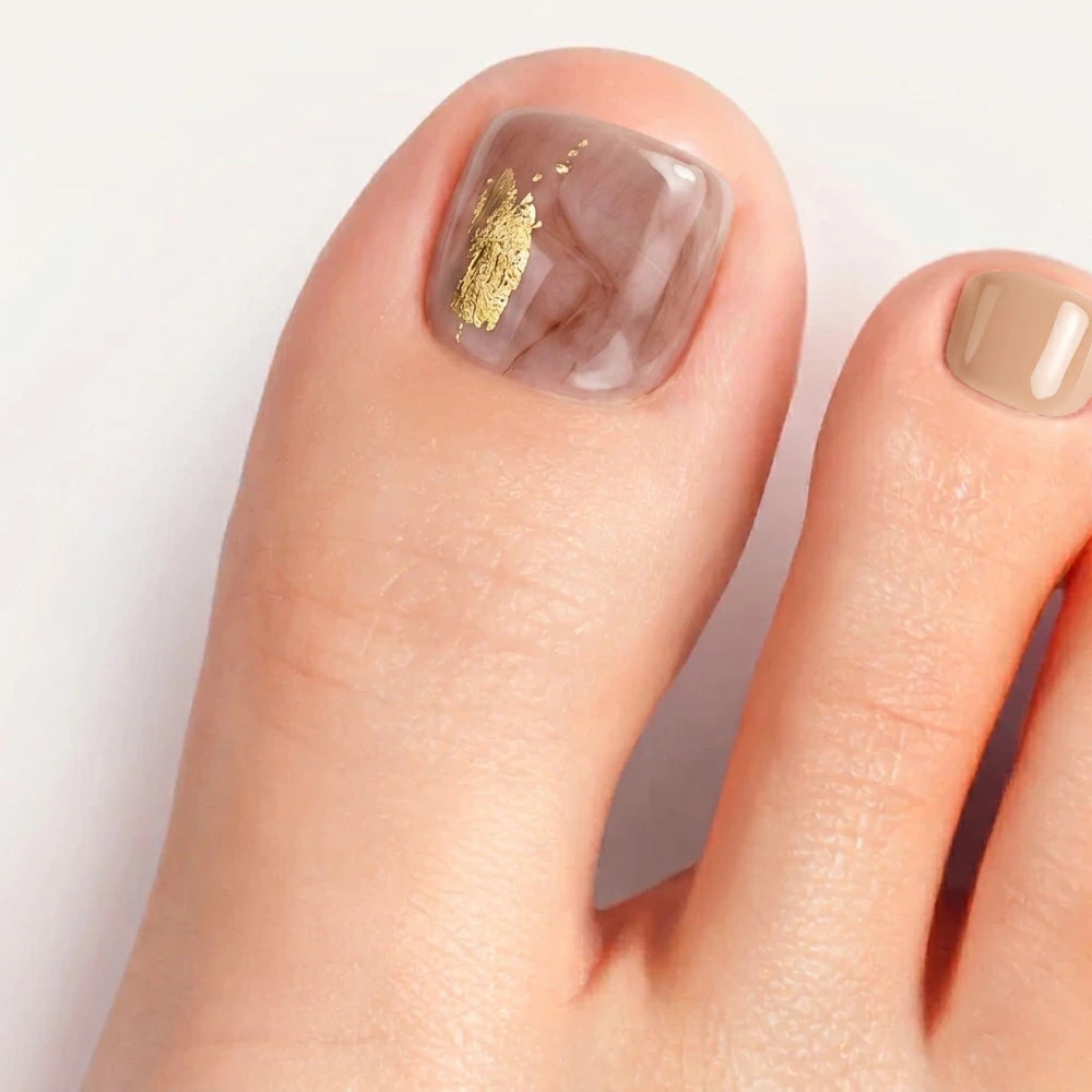 Marble Gold Gel Pedicure Strips Kit