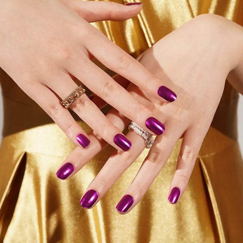 Metalic Purple Gel Nail Strips Kit