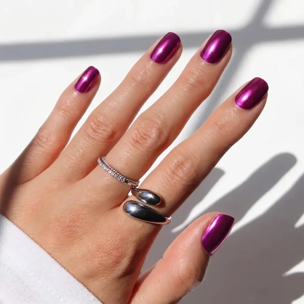 Metalic Purple Gel Nail Strips Kit
