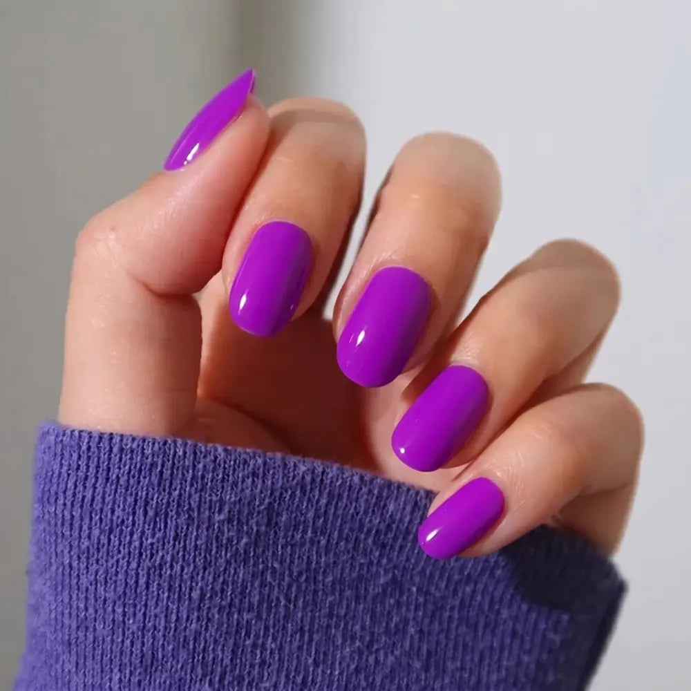 Neon Purple Gel Nail Strips Kit
