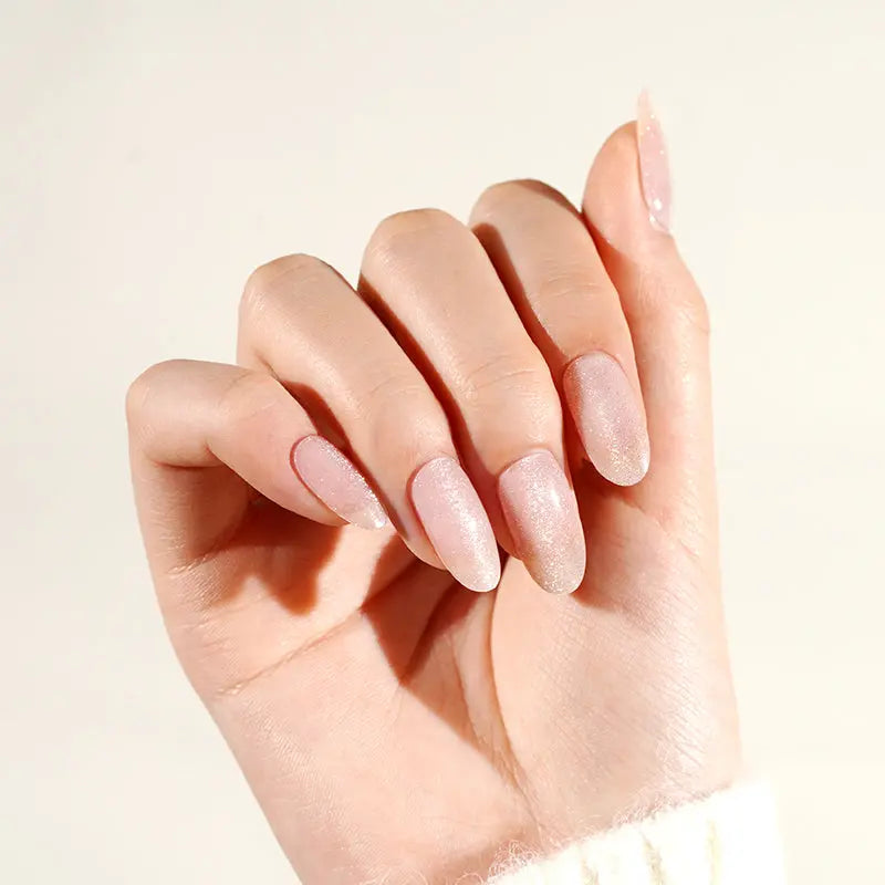 Pink Cat-Eye Gel Nail Strips Kit