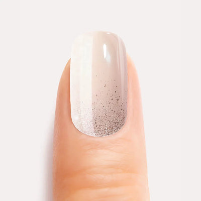 Silver Glitter Fade Gel Nail Strips Kit