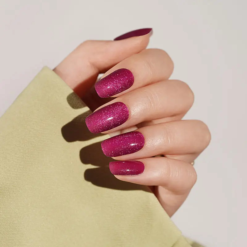 Sparkling Raspberry Gel Nail Strips Kit