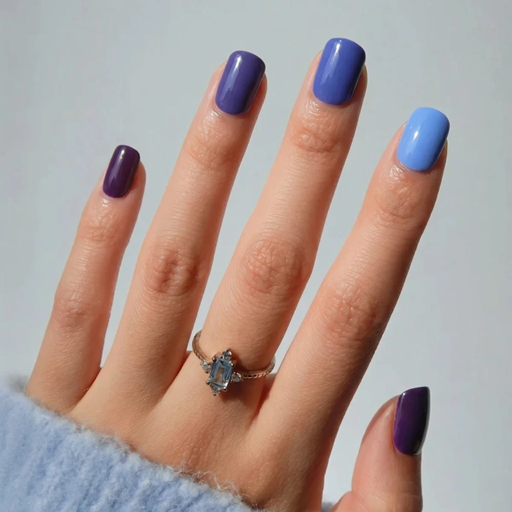 Blue Gradient Gel Nail Strips Kit